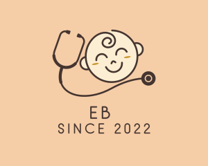 Baby Pediatrician Stethoscope logo design