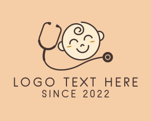 Doctor - Baby Pediatrician Stethoscope logo design