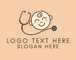 Baby Pediatrician Stethoscope Logo