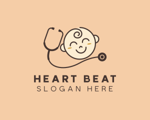 Stethoscope - Baby Pediatrician Stethoscope logo design