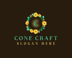 Flower Wreath Bouquet logo design