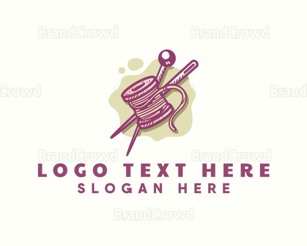 Thread Needle Sewing Logo