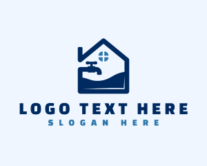 House - House Water Plumbing logo design