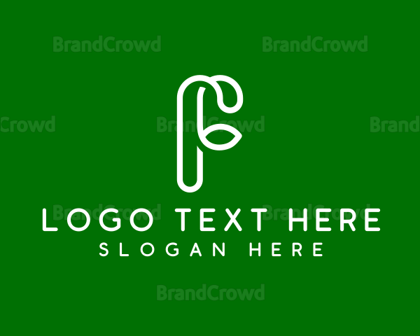 Upscale Leaf Brand Letter F Logo