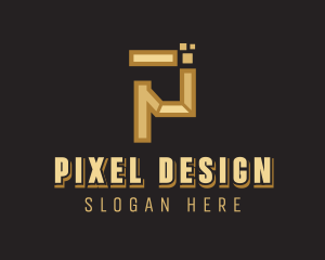 Business Pixel Letter P logo design