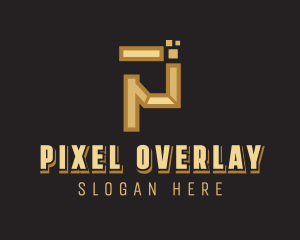 Business Pixel Letter P logo design