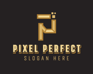 Business Pixel Letter P logo design