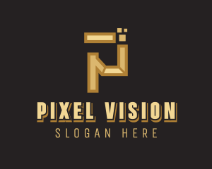 Business Pixel Letter P logo design