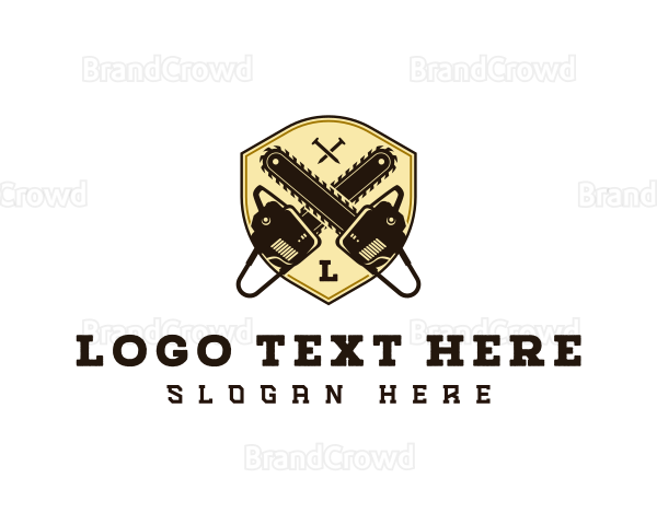 Lumberjack Chainsaw Shield Logo