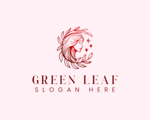 Woman Leaf Wellness logo design