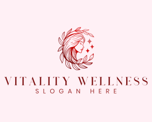 Woman Leaf Wellness logo design