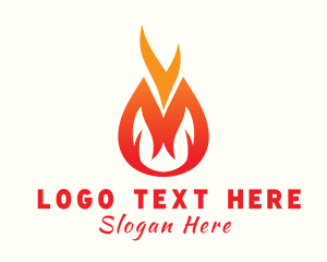 Matchstick - Fire Flame Camping logo design