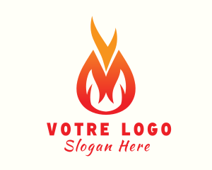 Fire Flame Camping Logo