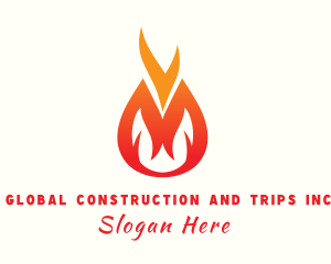 Blaze - Fire Flame Camping logo design