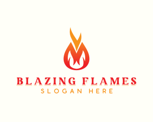 Fire Flame Camping logo design