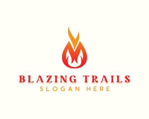 Fire Flame Camping logo design