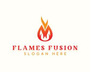 Fire Flame Camping logo design