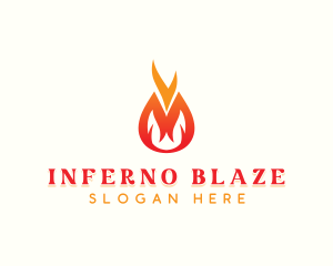 Fire Flame Camping logo design