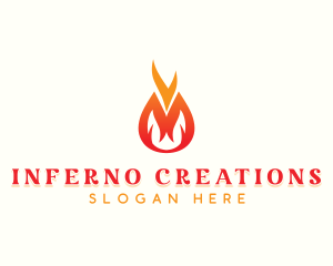 Fire Flame Camping logo design