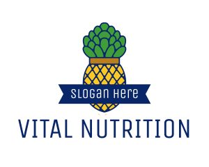 Nutritionist - Pineapple Fruit Outline logo design