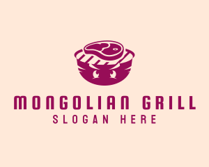 Angry Meat Grill logo design