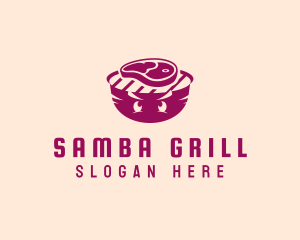 Angry Meat Grill logo design