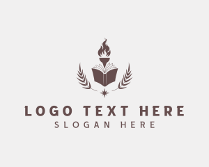 Study - Torch Fire Book Journalism logo design