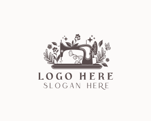Designer - Botanical Floral Sewing Machine logo design