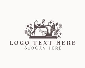 Clothes - Botanical Floral Sewing Machine logo design