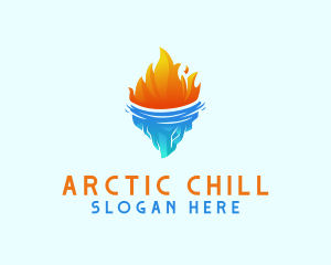 Fire Iceberg Glacier logo design