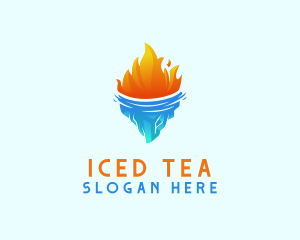 Fire Iceberg Glacier logo design