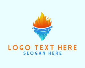 Torch - Fire Iceberg Glacier logo design
