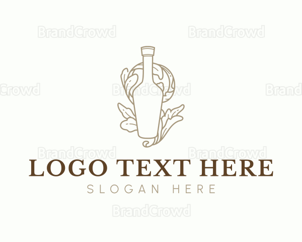 Organic Wine Beverage Bottle Logo