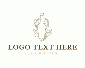 Wine - Organic Wine Beverage Bottle logo design
