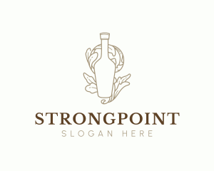 Organic Wine Beverage Bottle Logo