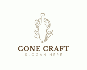 Organic Wine Beverage Bottle logo design