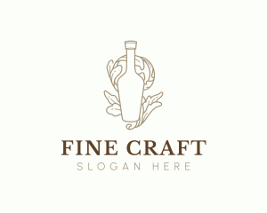 Organic Wine Beverage Bottle logo design