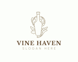 Organic Wine Beverage Bottle logo design