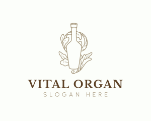 Organic Wine Beverage Bottle logo design