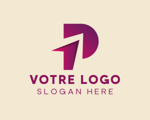 Customer Service - Gradient Purple Letter P logo design