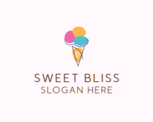 Ice Cream Sweet Dessert logo design