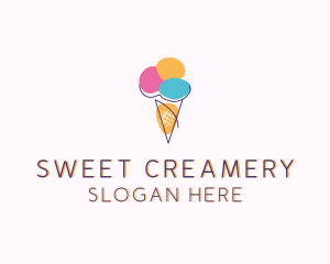 Creamery - Ice Cream Sweet Dessert logo design