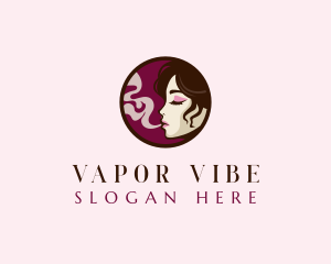 Beauty Woman Smoking logo design