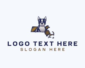 Map - Massachusetts Boston Terrier logo design