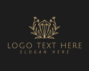 Mystic - Floral Crystal Jewel logo design