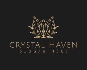 Floral Crystal Jewel  logo design