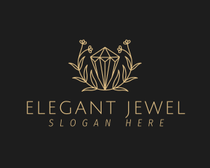 Floral Crystal Jewel  logo design