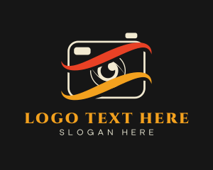 Camera - Swoosh Lens Photographer logo design
