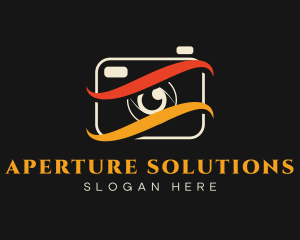 Aperture - Swoosh Lens Photographer logo design