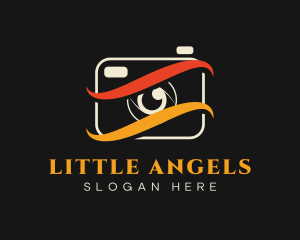 Cinematographer - Swoosh Lens Photographer logo design